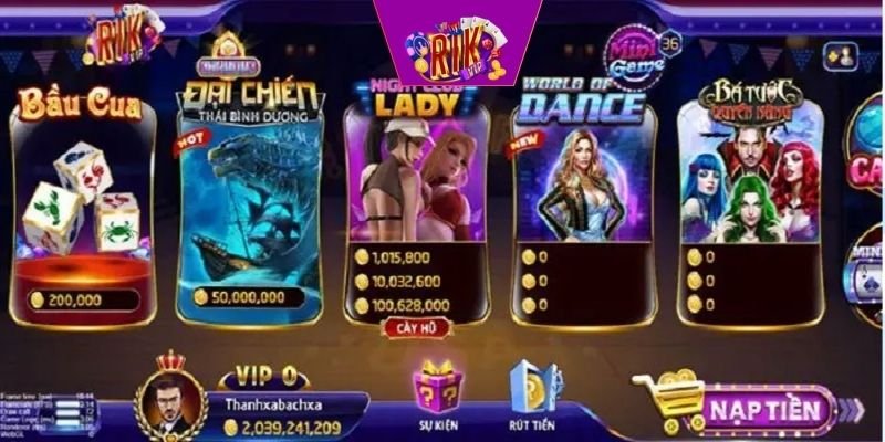 Những tựa game nổ hũ đổi tiền mặt RIKVIP nổi bật nhất